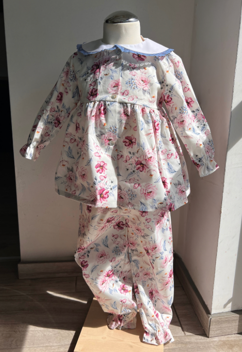 Pyjama/huispak Aurora - Cordel - bloemenmotief