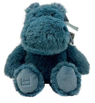 Knuffel &#39;Harvey het nijlpaard&#39; - S 15 cm - Label Label - Blauw