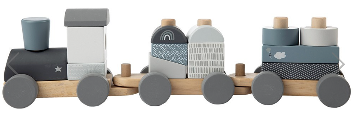Stacking train - Label Label - Blauw
