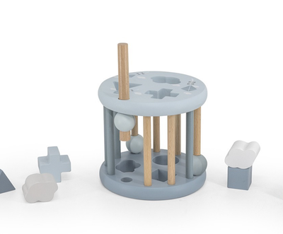 Shape sorting wheel - Label Label - Blauw