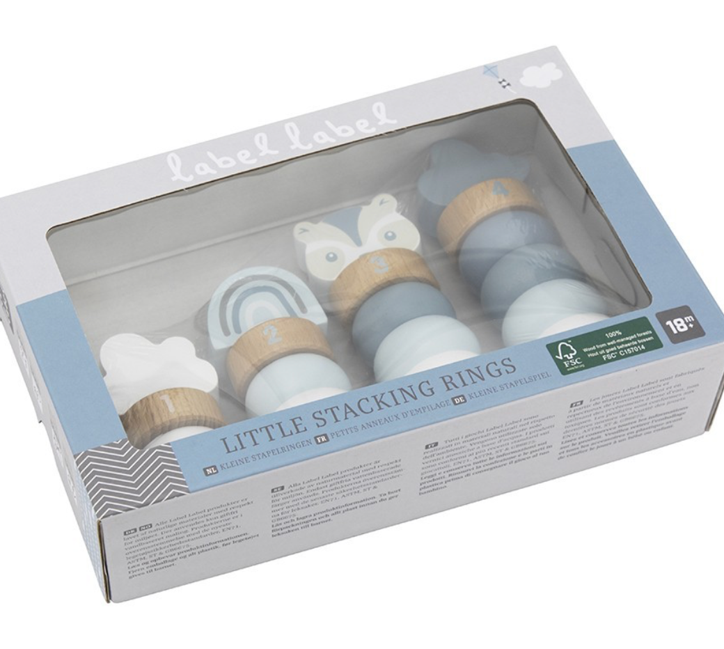 Little stacking rings - Label Label - Blauw
