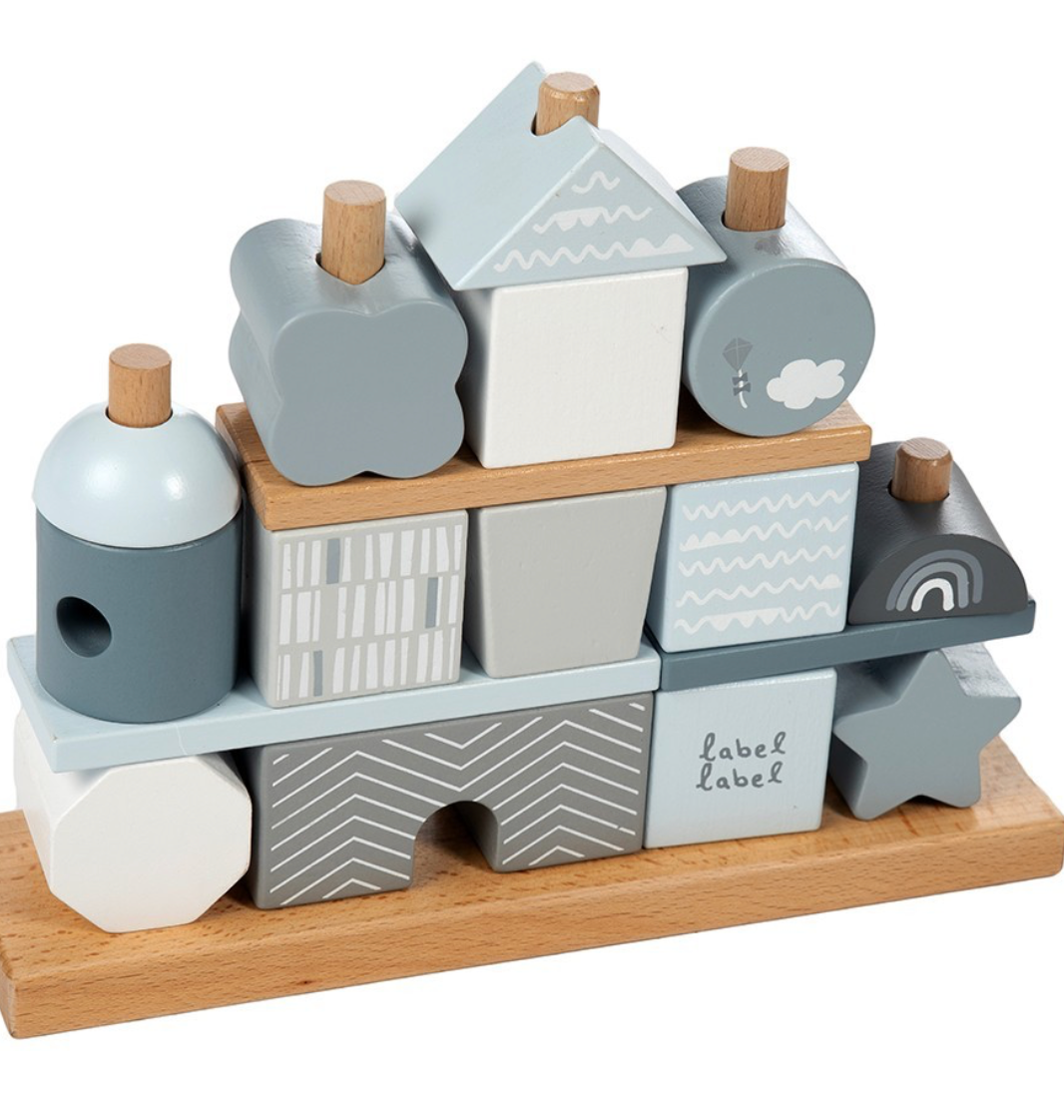 Stacking blocks- Label Label - Blauw