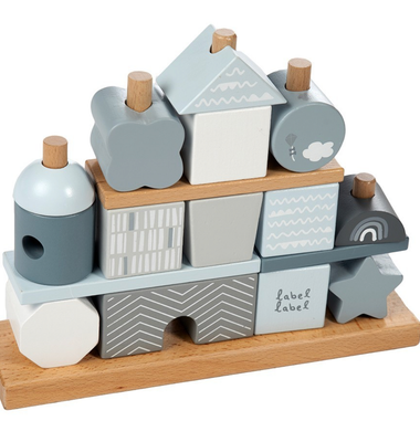 Stacking blocks- Label Label - Blauw