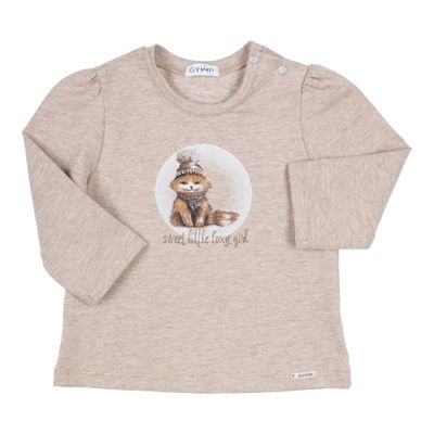 Longsleeve Aerochine ‘Sweet little foxy girl’ - beige - Gymp
