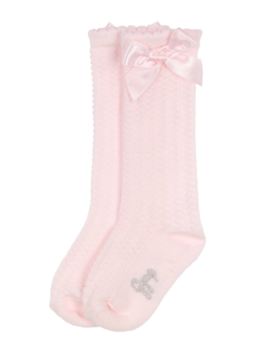 Kniekous met strik - oud-roze - Gymp