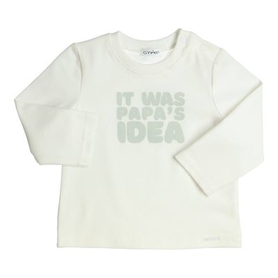 BOYS Longsleeve ‘It was papa’s Idea’ - Off white - Gymp