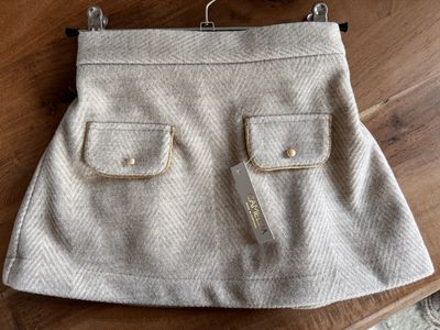 Rokje - winter beige met gouden details - Camellia Boutique