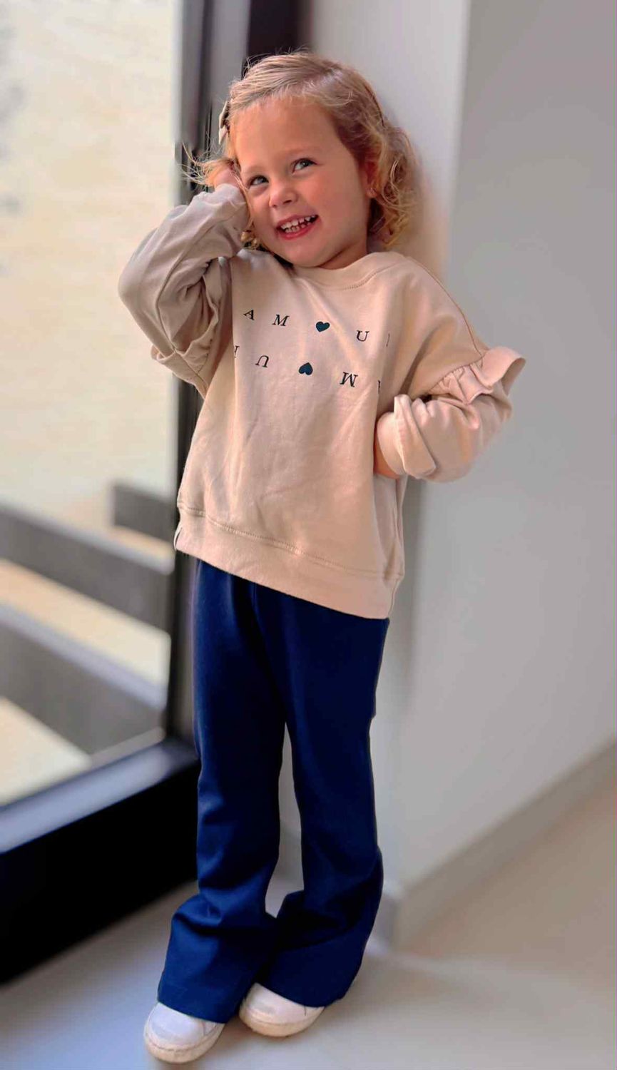 Flaired Pants - Donkerblauw - Kiezeltje