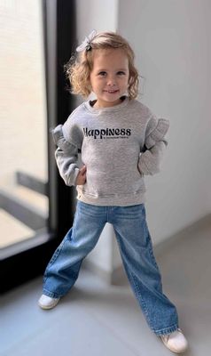 Trui Happiness - Lichtgrijs - Kiezeltje