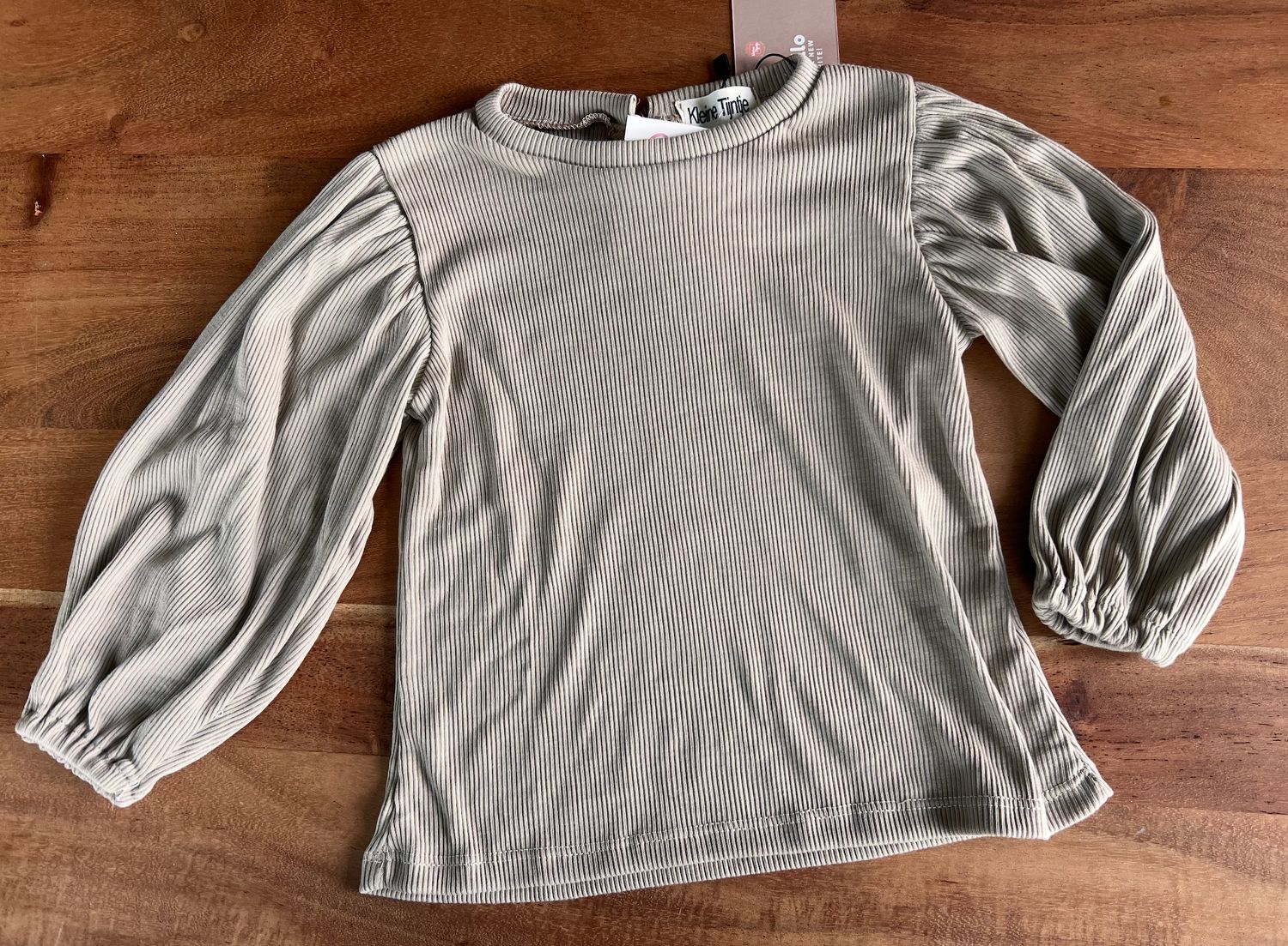 Shirt ballonmouwtjes - beige - Klein Tijntje