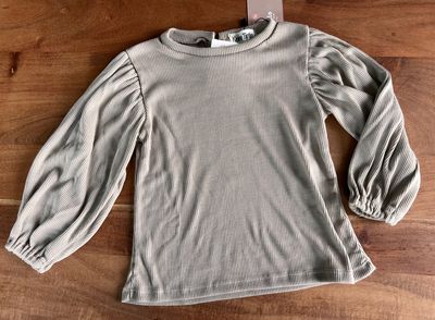 Shirt ballonmouwtjes - beige - Klein Tijntje