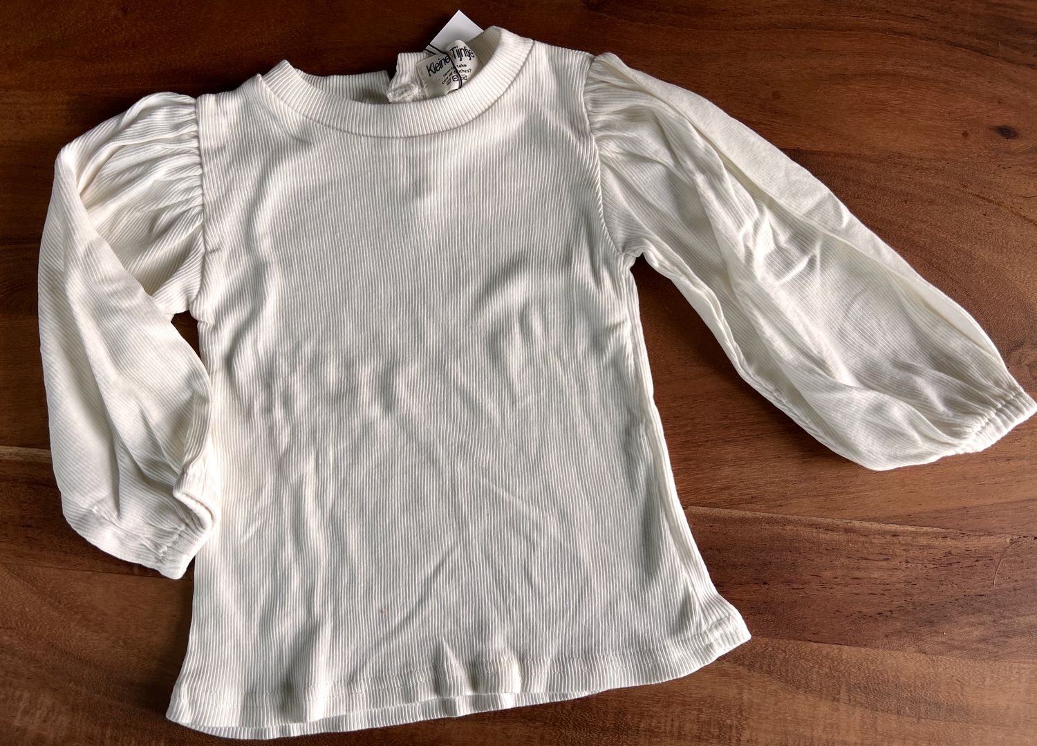 Shirt ballonmouwtjes - Ivoor - Klein Tijntje