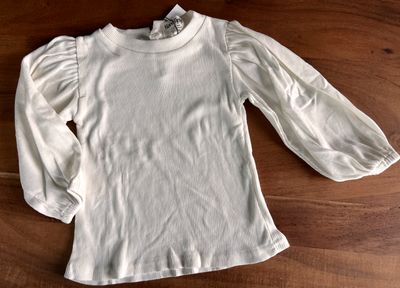 Shirt ballonmouwtjes - Ivoor - Klein Tijntje