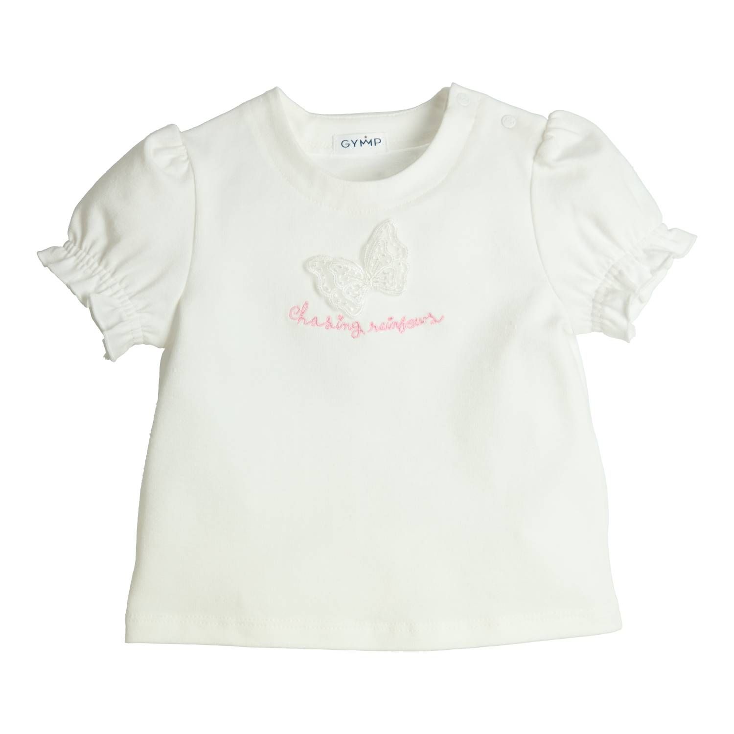 T-shirt Aerobic Vlinder - Off-white - Gymp