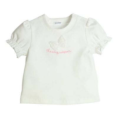 T-shirt Aerobic Vlinder - Off-white - Gymp