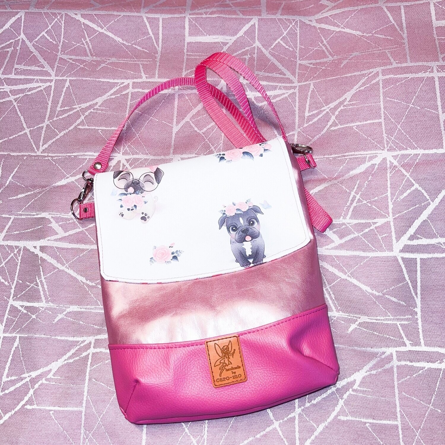 Tasche Ina für kleine Prinzessinnen und Mädchen pink, rosa, Hund