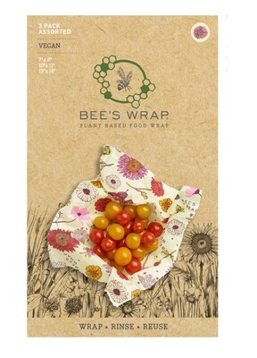 Herbruikbare Food Wrap Bijenwasfolie Starter Set &#39;Meadow Magic&#39; VEGAN (Small, Medium, Large)