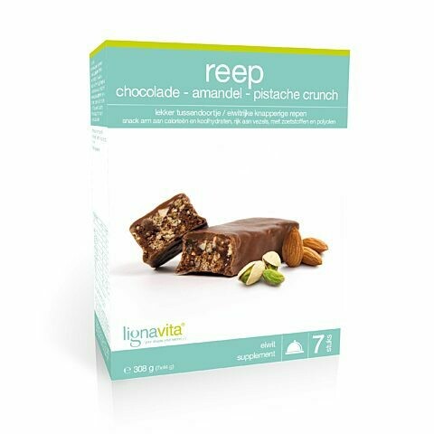 Reep Amandel/Pistache/Chocolade Crunch (etui van 7)