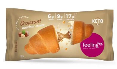 Croissant met hazelnootcrème vulling