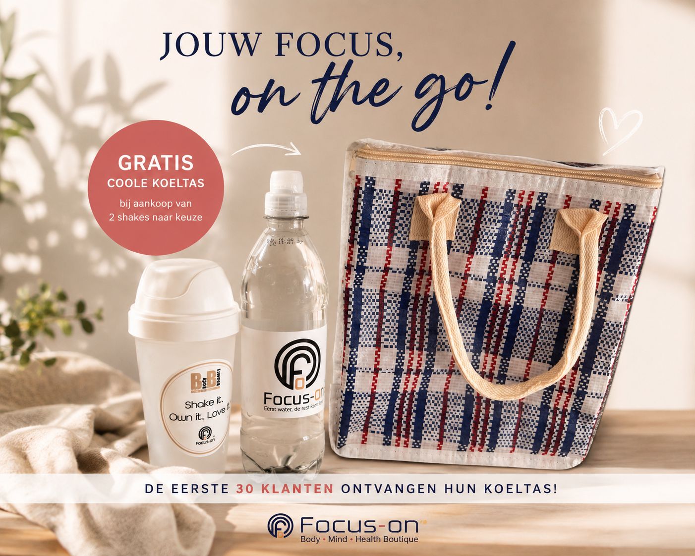 koeltas / shake beker / focus-on watertje koeltas / shake beker / focus-on watertje