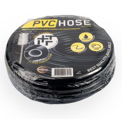 PVC slang soepel zwart 9x13mm/per rol 10mtr.