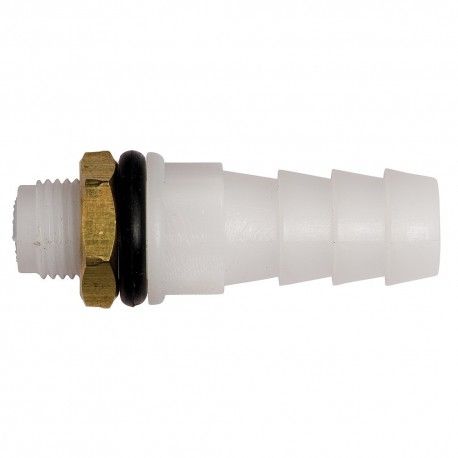 Slangwartel 10mm + rubber afdichting + messing moer