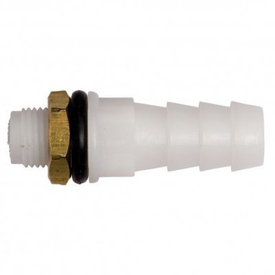 Slangwartel 10mm + rubber afdichting + messing moer
