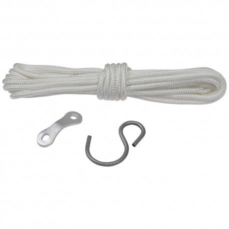 Polyester ophangkoord  350cm, set met haak en hoogtesteller