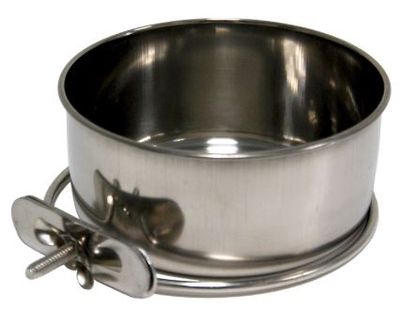 RVS voer/drinkbakjes met schroefklem 300mL