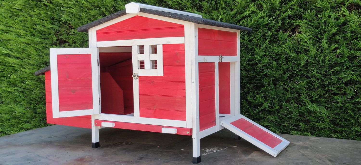 Kippenhok Bungalow rood : super promo Kippenhok Bungalow rood : super promo