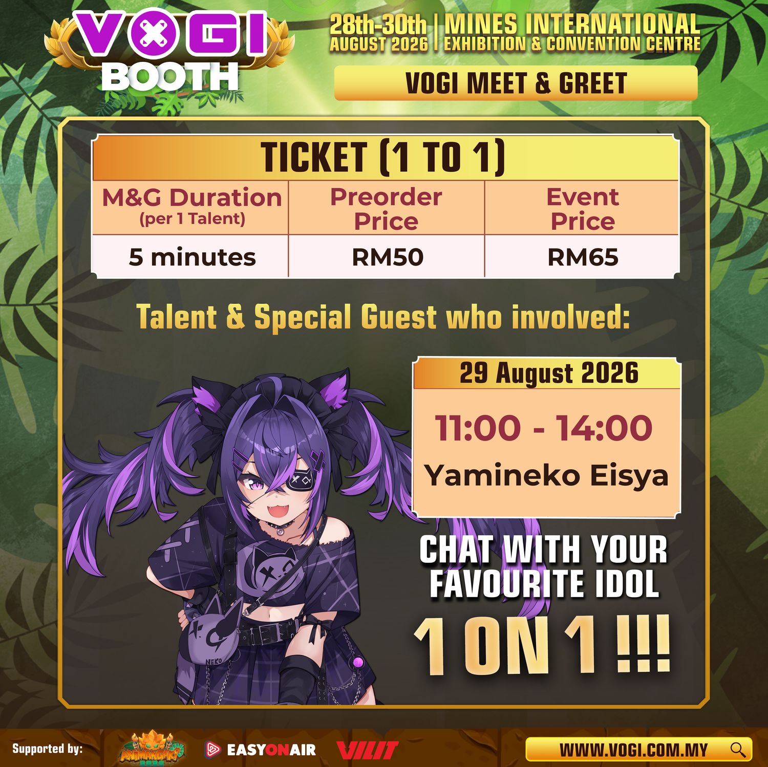 [Pre-Order until 28 August 2026] VOGI AMG 2026- 1 to 1 (Virtual Session with Yamineko Eisya) - 29 August 2026, Saturday