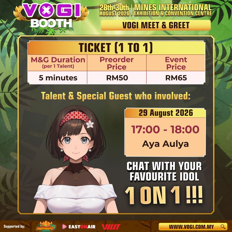[Pre-Order until 28 August 2026] VOGI AMG 2026- 1 to 1 (Virtual Session with Aya Aulya) - 29 August 2026, Saturday