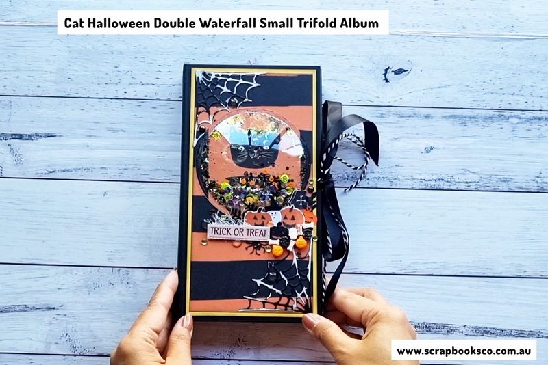 Cat Halloween Double Waterfall Small Trifold Album Cat Halloween Double Waterfall Small Trifold Album