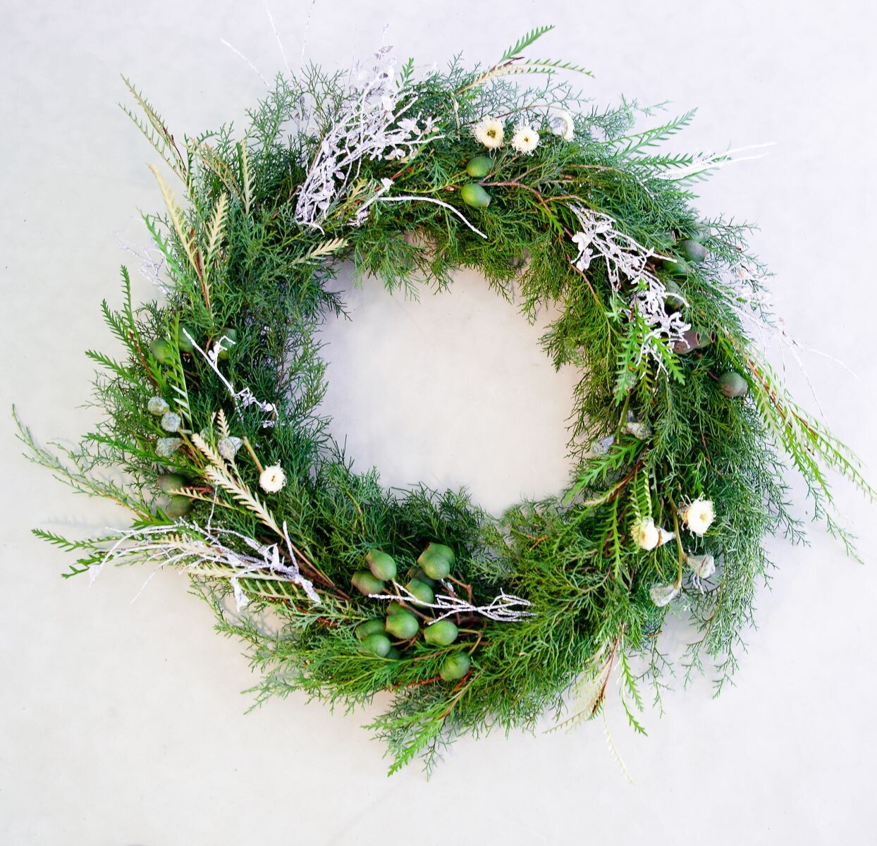 Cypress and Eucalyptus Pod Wreath
