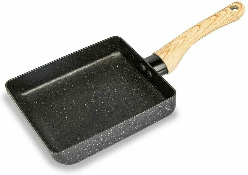 Egg Omelette Pan, Tamagoyaki Japanese Square Pan Non-Stick Ceramic Coating Mini Frying Cooker with Anti Scalding Handle, Gas Stove and Induction Hob Compatible, Dishwasher Safe, 7”x5”