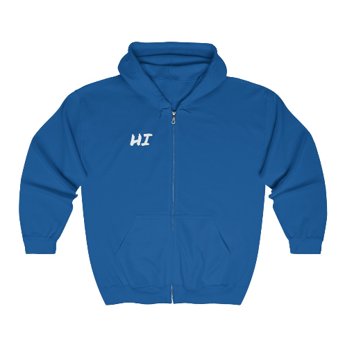 &quot;HI&quot; Human Full Zip Hooded Sweatshirt