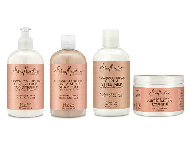 Pack Shea Moisture Coconut Hibiscus - Routine Capillaire soin Hydratation et Définition, entretien cheveux naturels