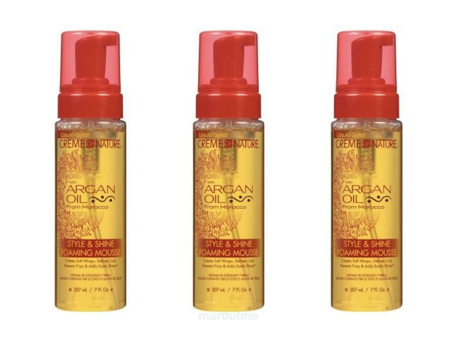 Pack Creme of Nature - Lot 3 Mousses Coiffantes Wrap, Anti-Frizz Creme of Nature à l'Huile d'Argan