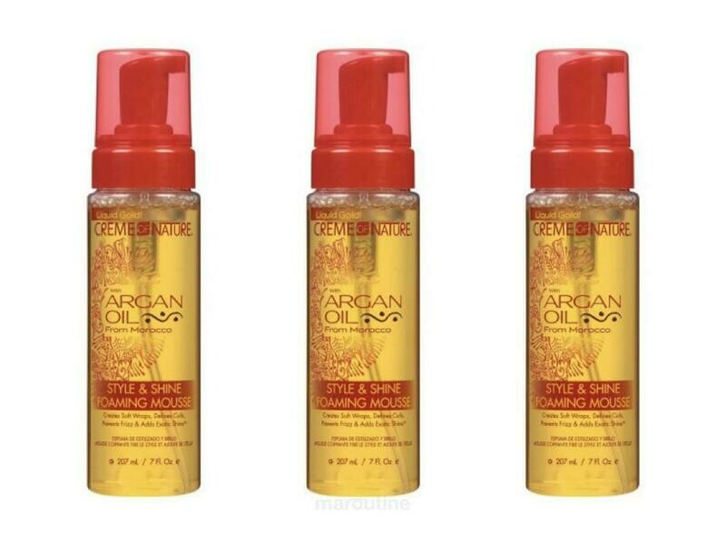 Pack Creme of Nature - Lot 3 Mousses Coiffantes Wrap, Anti-Frizz Creme of Nature à l'Huile d'Argan
