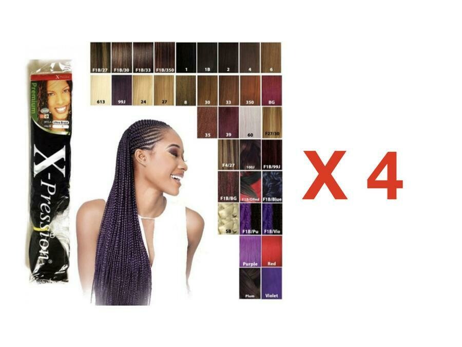 Pack X-Pression - 4 paquets Mèches Extensions cheveux synthétiques - couleur 4