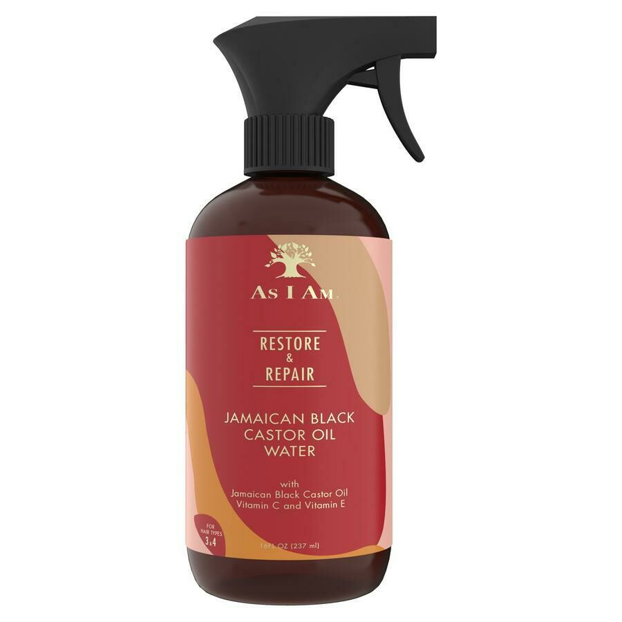 As I Am Jamaican Black Castor oil Water Ceramide Vitamine C & E - Spray enrichi à l'huile de Ricin Céramide Vitamine C et E 237 ml