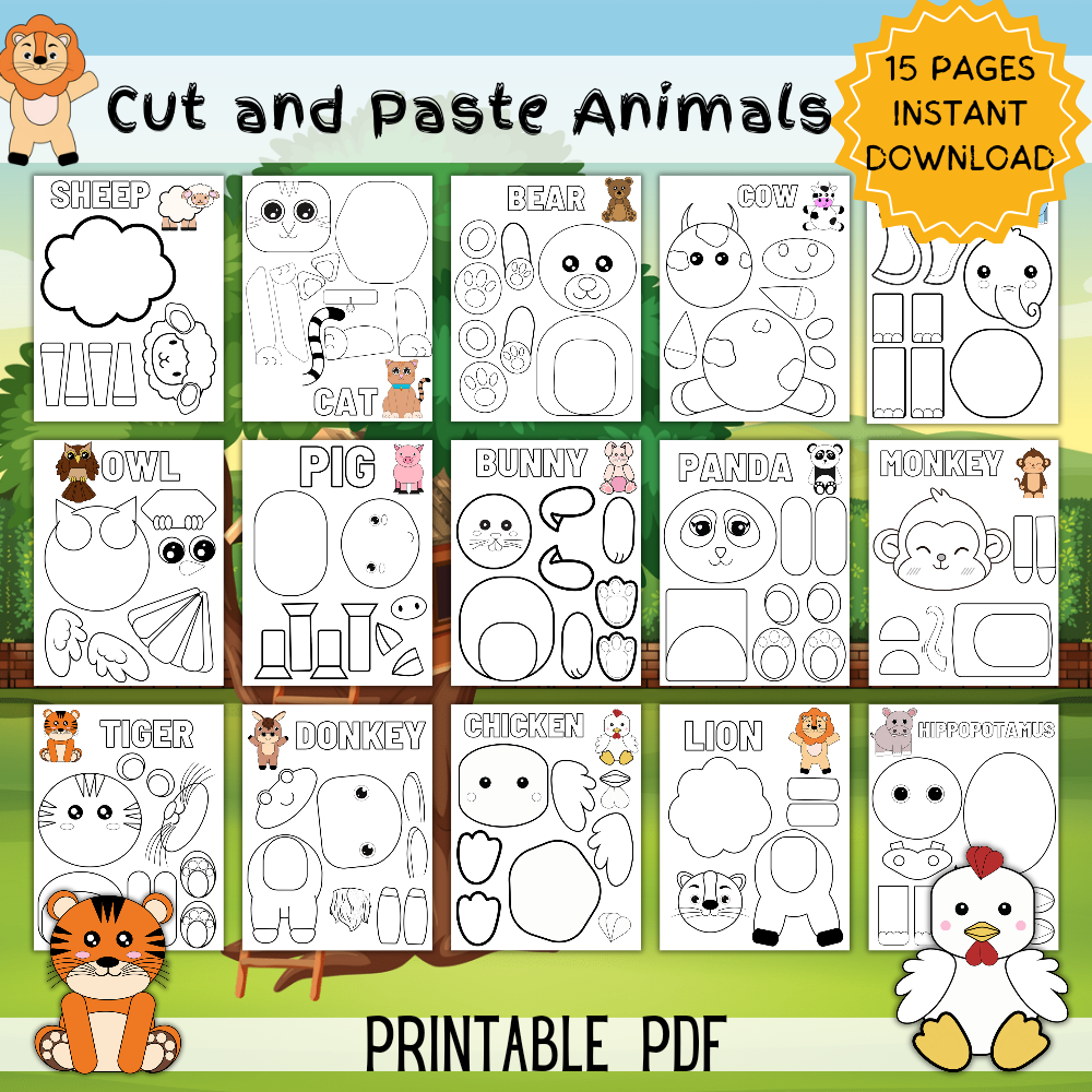 Cut & Paste Animals Craft
