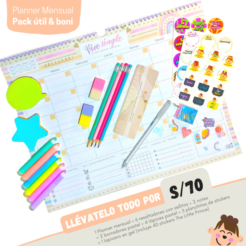 Pack Planner Mensual Útil &amp; Boni