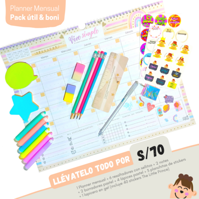 Pack Planner Mensual Útil &amp; Boni