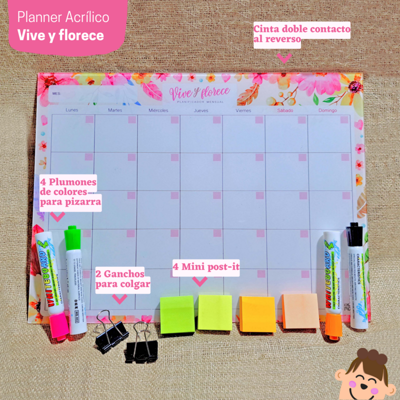 Pack Planner Mensual ACRÍLICO