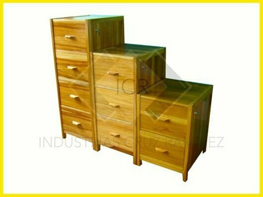 Archivador de 3 gavetas en madera Línea Tradicional