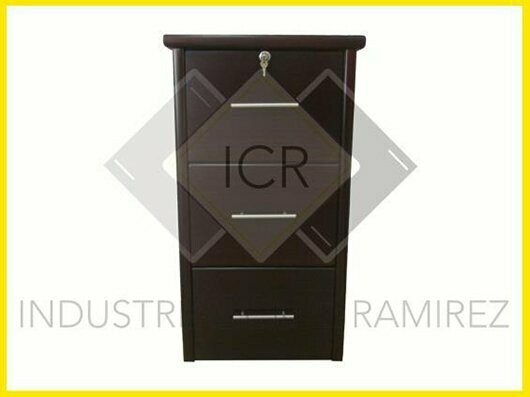 Archivador Madera Vidrio de 3 gavetas