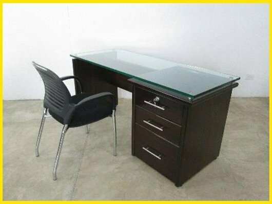 Escritorio Ejecutivo Madera Vidrio Rectangular Incrustado 120