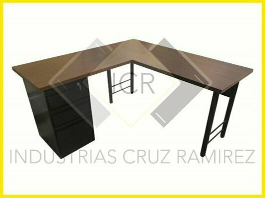 Escritorio Modular en L con Estructura Metálica – 130 y 150 cm