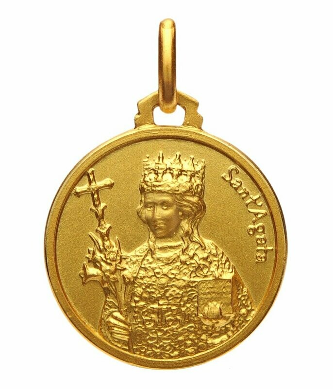 Hl. Agatha Medaille 14 Kt. Gold Hl. Agatha Medaille 14 Kt. Gold